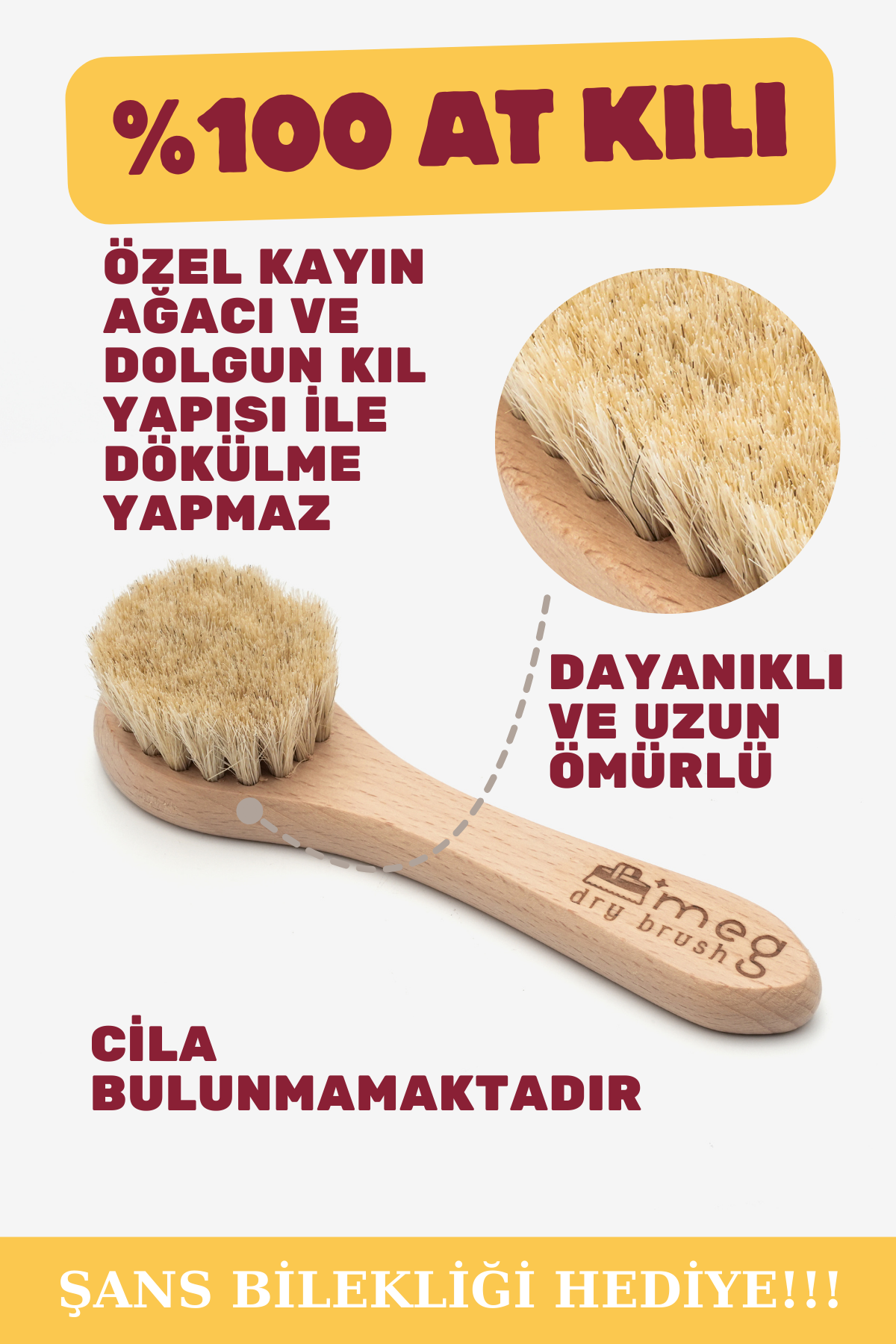 %100 At Kılı Yüz Fırçası - Doğal ve Organik Peeling Etkili Fırça